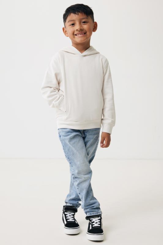 Detská mikina s bočnými vreckami IQONIQ Yengo z rec. bavlny ivory white 13-14r (158-164cm) 14