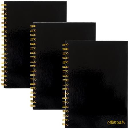 Špirálový zošit, B5, linajkový, 80 listov, FSC, PUKKA PAD "Carpe Diem", čierny 1