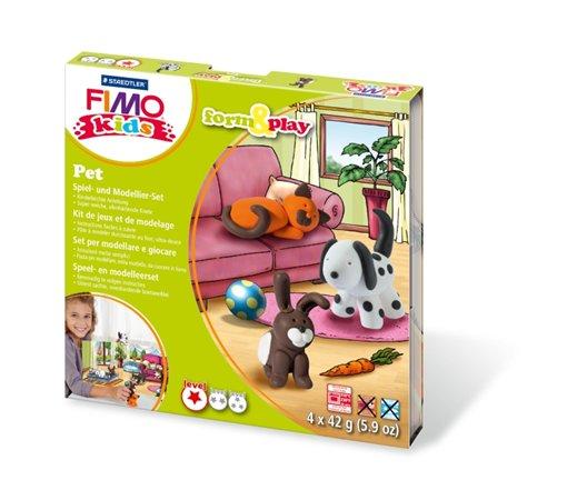 Modelovacia hmota, 4x42 g, FIMO "Kids Form & Play", zvieratá 1