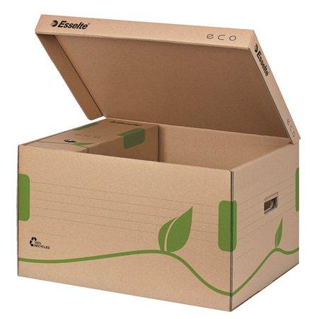 Archívny kontajner, recyklovaný kartón, s otváraním zhora,  ESSELTE "Eco", hnedý 2