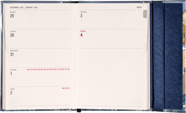 NOTIQUE Týždenný magnetický diár Alfons Mucha 2026, 11 x 16 cm 1