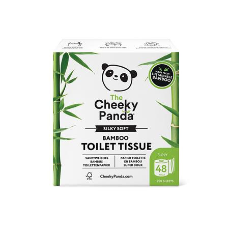 Toaletný papier, bambusový, 3-vrstvový, malý kotúč, 48 kotúčov, CHEEKY PANDA, biely 1