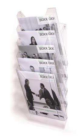 Stojan na prospekty, stolový a nástenný, stojatý, A4, DURABLE "COMBIBOXX® XL", priehľadná 2