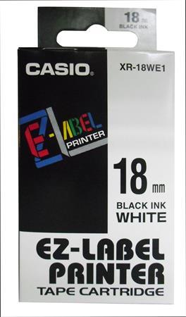 CASIO 18mm x 8m páska biela-čierna 1