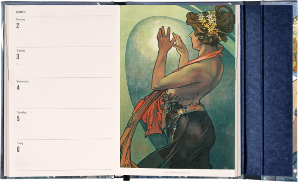 NOTIQUE Týždenný magnetický diár Alfons Mucha 2026, 11 x 16 cm 4