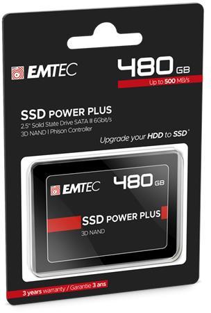 SSD (vnútorná pamäť), 480GB, SATA 3, 500/520 MB/s, EMTEC "X150" 3