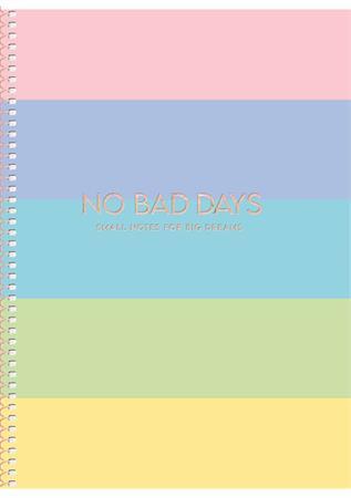 Špirálový zošit, B5, štvorčekový, 80 listov, tvrdá obálka, SHKOLYARYK "No bad days", mix 3