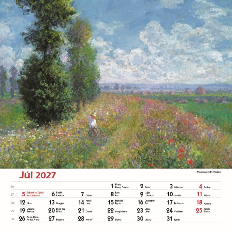 Nástenný kalendár Claude Monet štvorec 2027 8