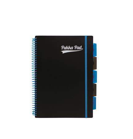 Špirálový zošit, AA, linajkový, 100 strán, PUKKA PAD, "Neon black project book" 4