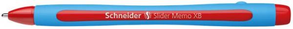Guľôčkové pero, 0,7 mm, s vrchnákom, SCHNEIDER "Slider Memo", červené 3