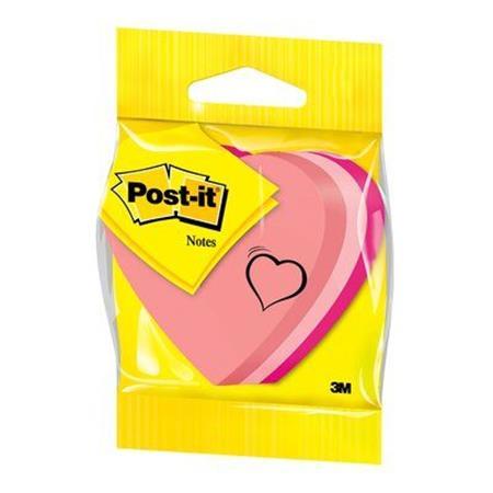 3M POSTIT Samolepiaci bloček, v tvare srdca, 3 neónové farby 2