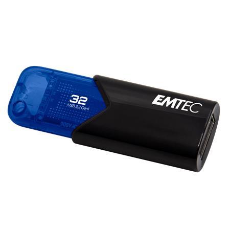 USB kľúč, 32GB, USB 3.2, EMTEC "B110 Click Easy", čierna-modrá 1