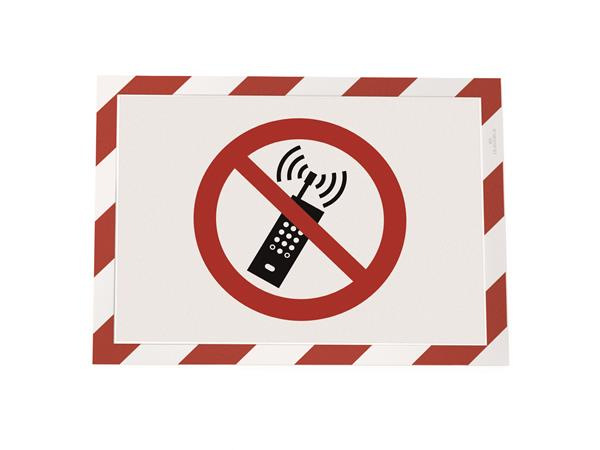 Informačný panel, A4, samolepiaca zadná strana, DURABLE "DURAFRAME SECURITY", červený-biel 4