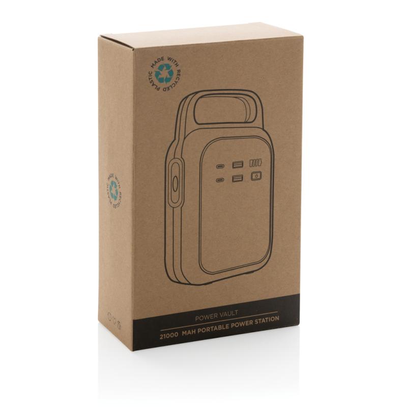 Prenosná nabíjacia stanica Power Vault 21000mAh z RCS RPET čierna 11