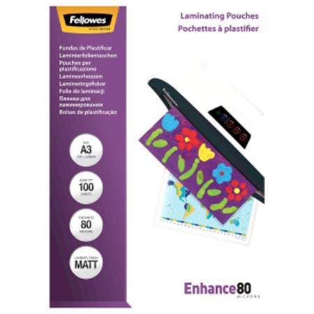 FELLOWES Laminovacia fólia, matná, A3, 80 mik.