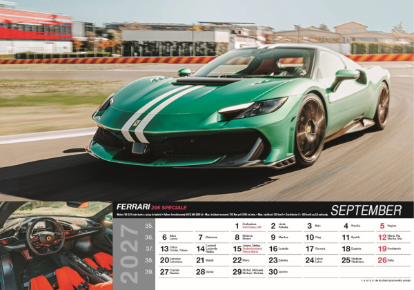 Nástenný kalendár Fast cars 2027 10