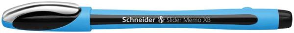 Guľôčkové pero, 0,7 mm, s vrchnákom, SCHNEIDER "Slider Memo", čierne 1