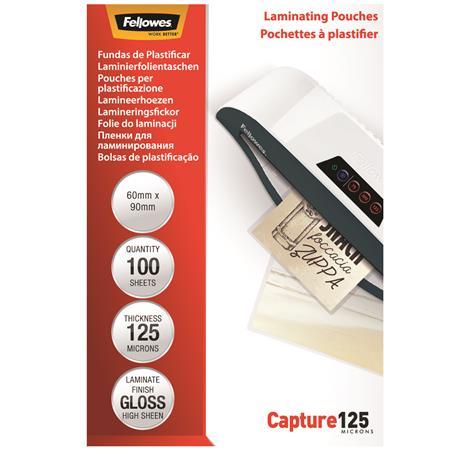 Laminovacia fólia, 125 mikr., 60x90 mm, lesklá, FELLOWES 1