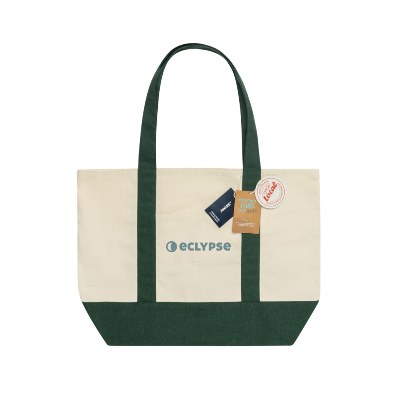 SHOP LOCAL AWARE™ taška z recyklovanej bavlny, 350 GSM zelená 3