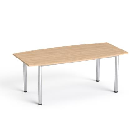 Konferenčný stôl, zakrivený, so sivými kovovými nohami, 80/95x190 cm, MAYAH "Freedom SV-43 1