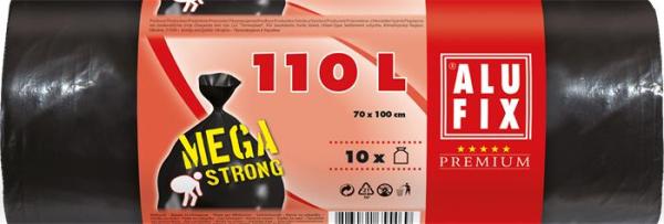 Vrecia na odpadky, extra silné, 110 l, 10 ks, ALUFIX 1
