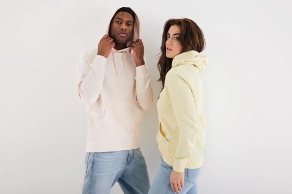 Ľahká mikina s kapucňou IQONIQ Rila z recykl. bavlny cream yellow L 11