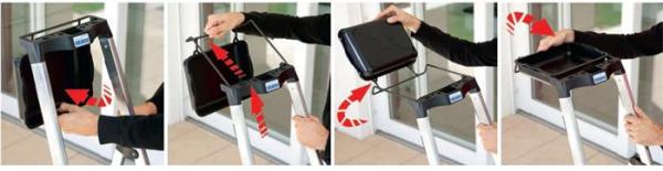 Rébrík, 5-stupňový, hliníkový, Multigrip-system, KRAUSE "Secury" 2