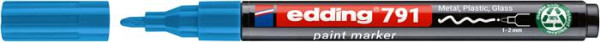 Lakový popisovač, 1-2 mm, PCR, EDDING "791", svetlomodrá 2