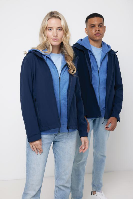 Pánska soft shell bunda IQONIQ Makalu z recykl. polyesteru námornícka modrá XXXL 4