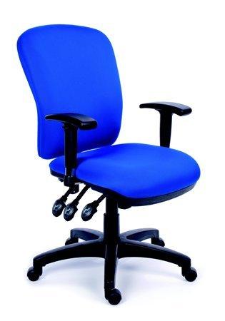 MAYAH Kancelárska stolička, s opierkami, čalúnená, čierny podstavec, MaYAH "Comfort", modrá 1