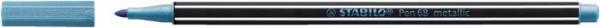 Popisovač, 1,4 mm, STABILO "Pen 68 metallic", metalická modrá 2