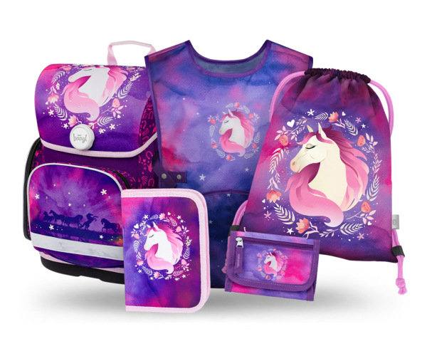 BAAGL SADA 5 Ergo Kôň: aktovka, peračník, vrecko, zástera, peňaženka