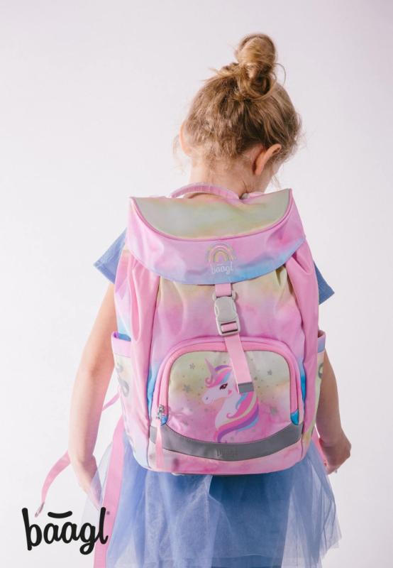 BAAGL Školský batoh Airy Rainbow Unicorn 13