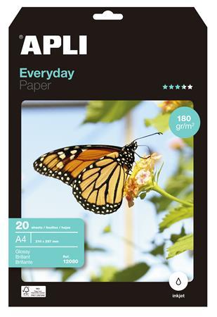 Foto papier, k atramentovým tlačiarňam, A4, 180 g, lesklý, APLI "Everyday" 1