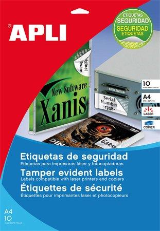 Etikety, okrúhle, priemer: 40 mm, bezpečnostné, zaoblené rohy, APLI, 240 etikiet/bal 2
