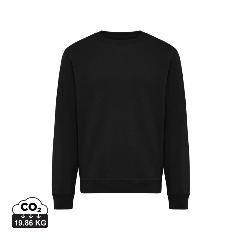 IQONIQ Toria Unisex mikina s okrúhl. výstrihom z rec. bavlny čierna 5XL