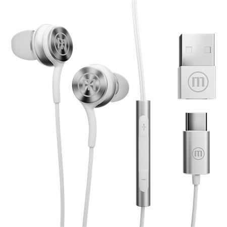 Slúchadlá, s mikrofónom, USB-C, MAXELL "XC1", biela 1