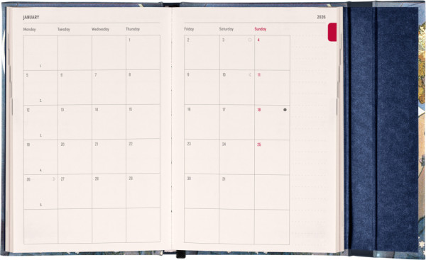 NOTIQUE Týždenný magnetický diár Alfons Mucha 2026, 11 x 16 cm 3