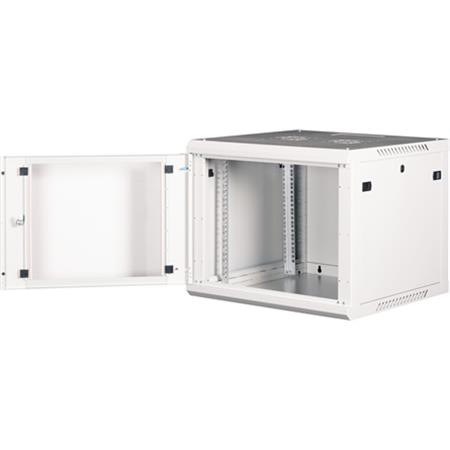 Rack skriňa, nástenná, 19", 9U, v demonte, LANDE "PROlineB", sivá 3