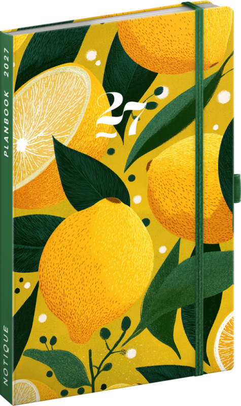 NOTIQUE Planbook diár/notes Citróny 2027, 13 x 21 cm
