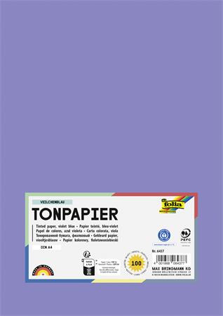 Farebný papier, A4, 130 g, 100 listov, FOLIA, fialovomodrý