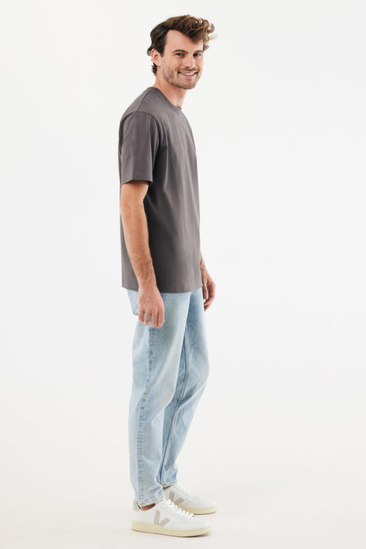 IQONIQ Nikko tričko z hrubej recyklovanej bavlny antracitová XXXL 11