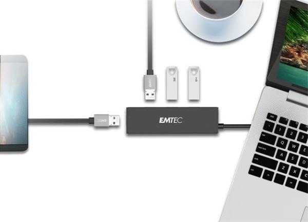USB HUB, 4xUSB 3.1/1xUSB micro, EMTEC "T620A" 3