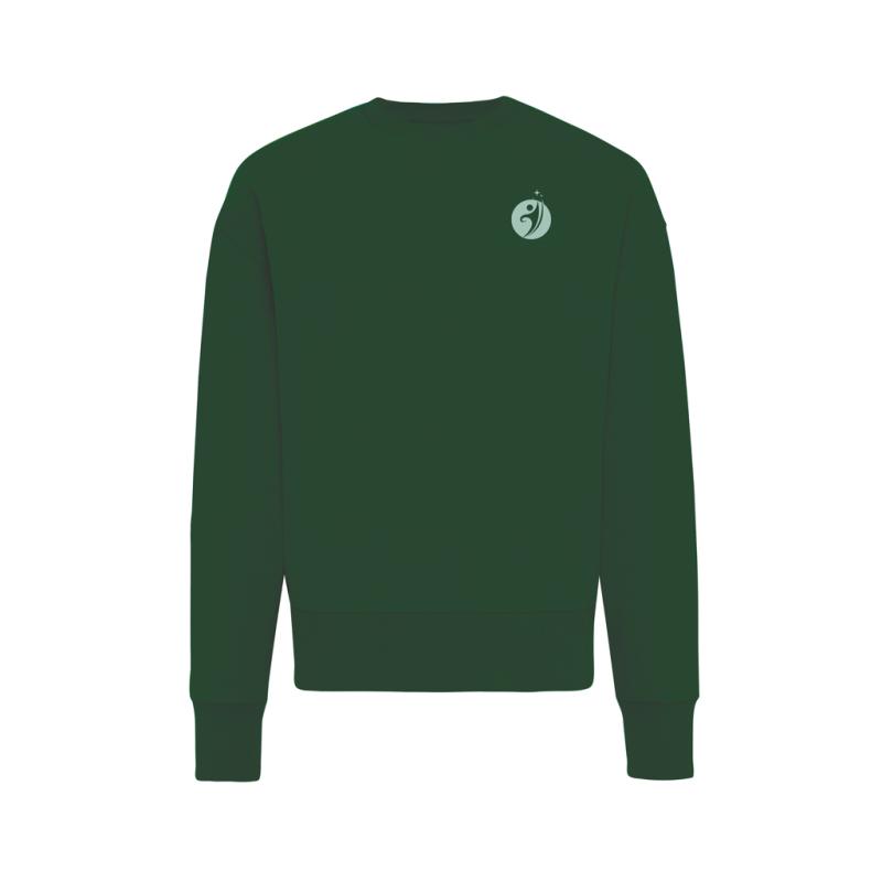 Mikina IQONIQ Kruger relaxed fit z recykl. bavlny forest green XS 3