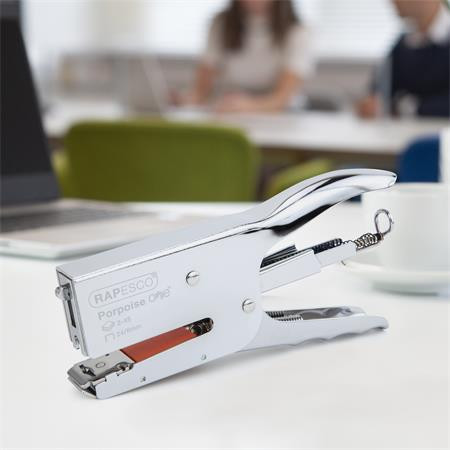 Zošívačka, ručná, 24/8, 45 listov, kov, RAPESCO "Porpoise ONE", chróm 2