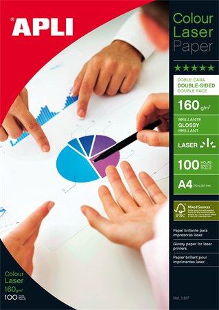 Foto papier, do laserových tlačiarní, A4, 160 g, lesklý, obojstranný, APLI "Premium Laser"