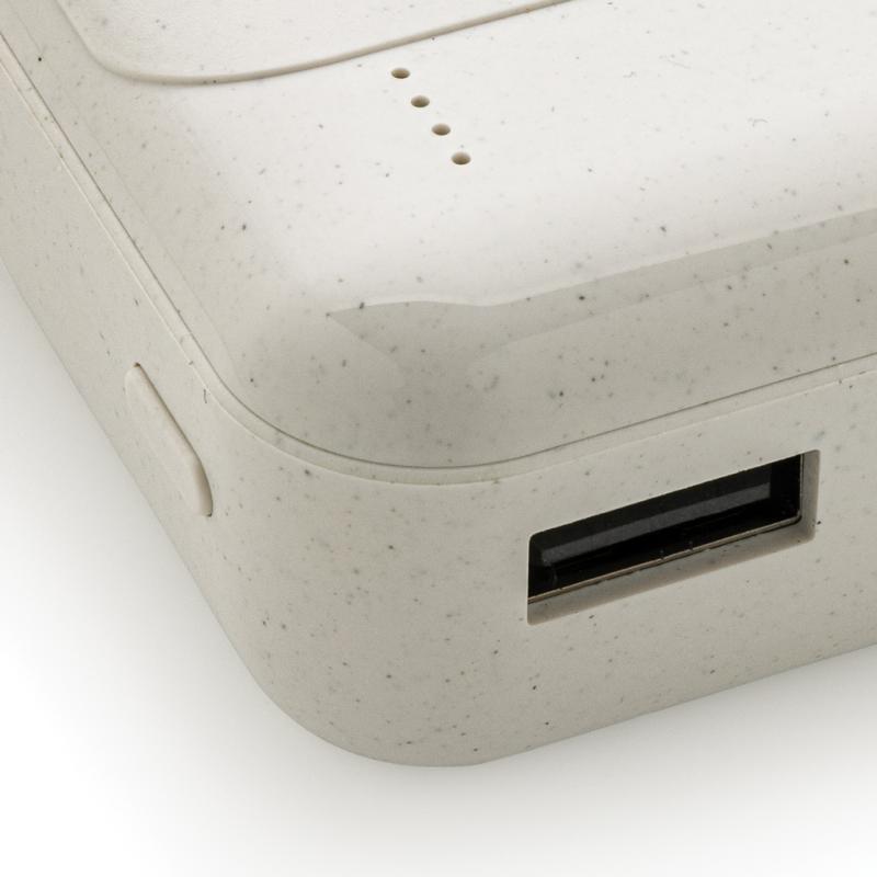 Powerbanka 10 000 mAh z RCS recyklovaného plastu biela 5