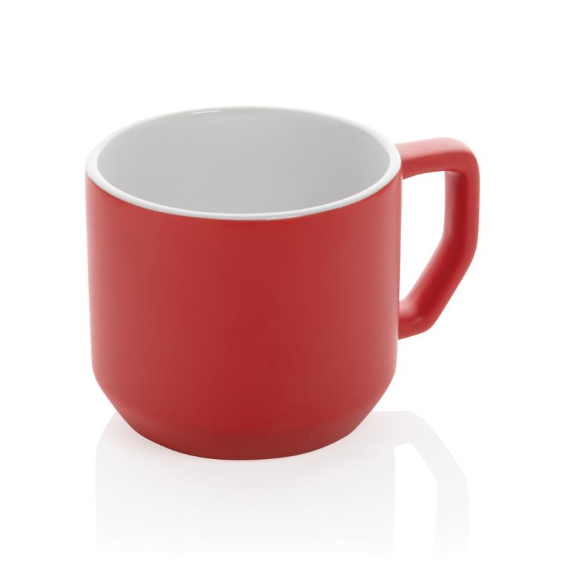 Moderný keramický hrnček 350ml červená 1