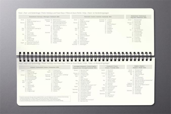 Kalendár, stolový, 2026, 300x143x18 mm, SIGEL "Conceptum", čierny 6
