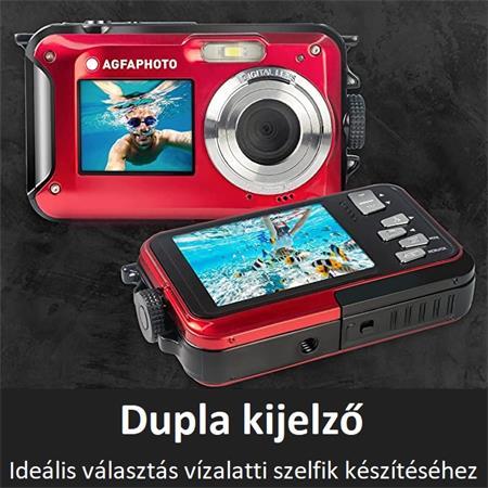 Fotoaparát, kompaktný, digitálny, vodeodolný, AGFAPHOTO "WP8000", červená 1